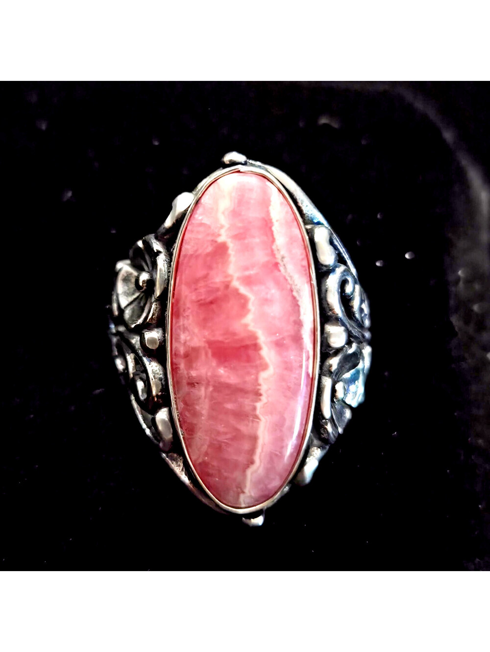 Sincerely Southwest Rhodochrosite Sterling Silver Ring Size 8 12.3g Box